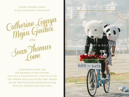 Sean and Catherine's save the date wedding invite