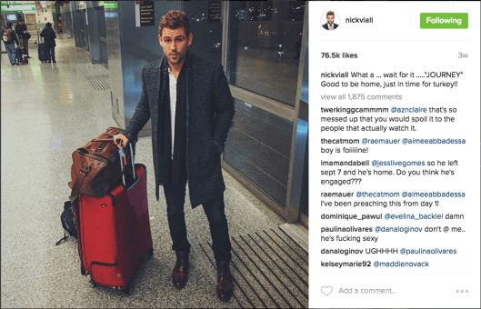 instagram nick viall thanksgiving